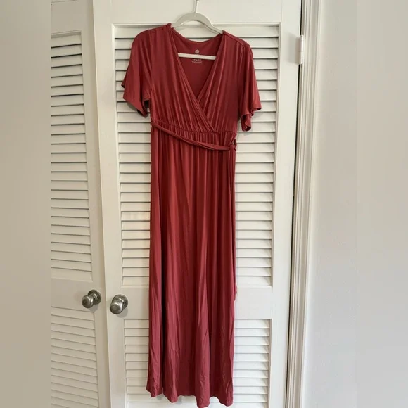 Kindred Bravely Maternity Wrap Maxi Dress Sz S - Picture 2 of 5